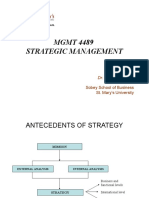 MGMT 4489 Strategic Management: Sobey School of Business St. Mary's University