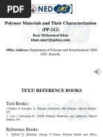 Polymer Materials and Their Characterization (PP-212) : Raza Muhammad Khan