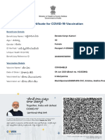 Kanya Kumari Vaccine Certificate