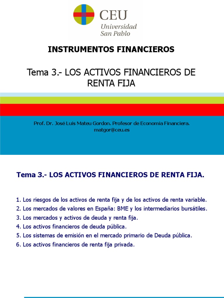 Activos Financieros de Renta Fija | PDF | Renta Fija | Deuda gubernamental