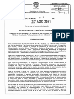 Decreto 1016 Del 27 de Agosto de 2021