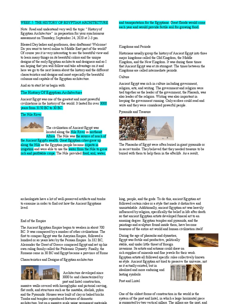 History of Egyptian Architecture | PDF | Ancient Egypt | Ancient History