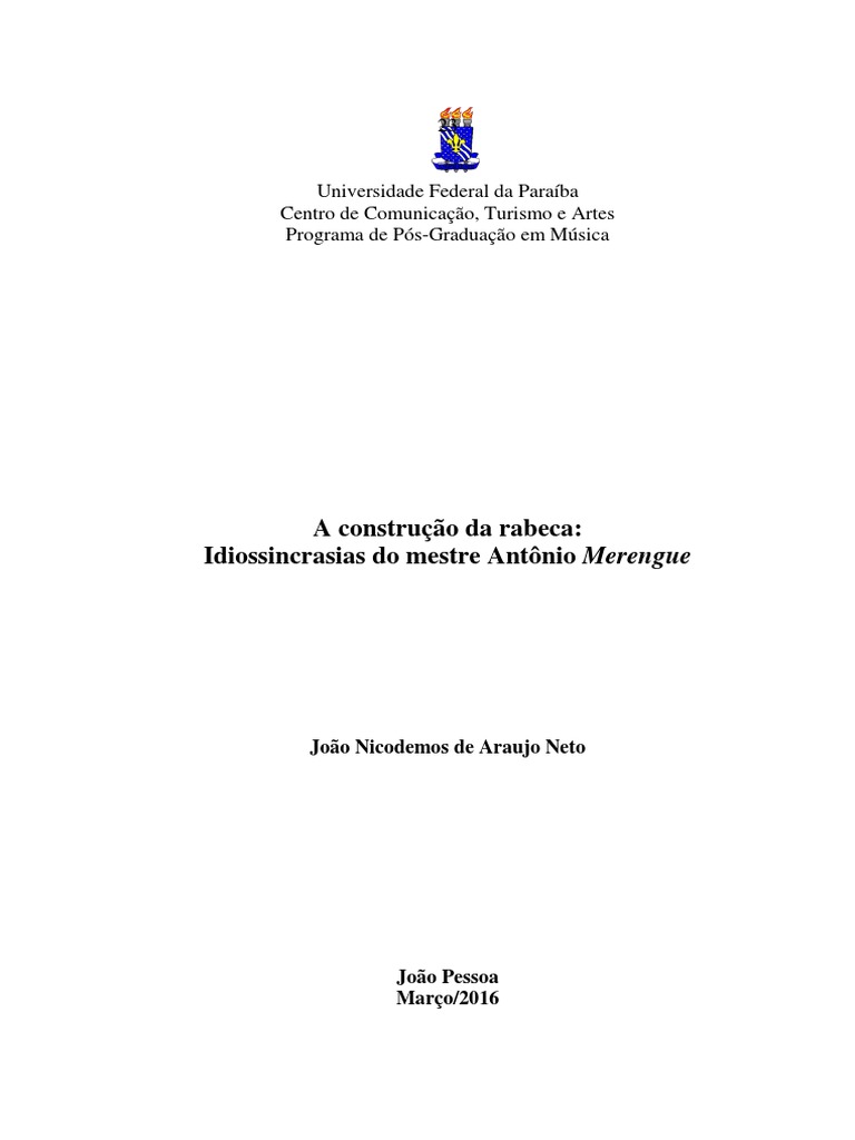 Construção da Rabeca por Antônio Merengue | PDF | Instrumentos de corda ...