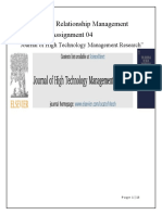 Customer Relationship Management Assignment 04: "Journal of High Technology Management Research"