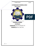 University of Engineering & Technology, Lahore (FSD Campus) : Reg # 2018-MC-278 Probability & Statistics MA-244L