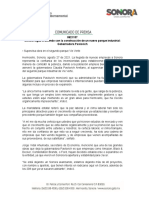 27-08-21 Sonora Sigue Creciendo Con La Construcción de Un Nuevo Parque Industrial: Gobernadora Pavlovich