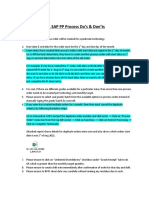 Sap PP Ecl Do's & Don'Ts