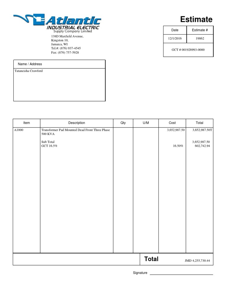 Tansformer Invoice | PDF