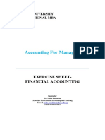 Exercise Sheet For Financial Accounting - Answer IMBA