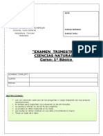 Examen 2do Trimestre Ciencias