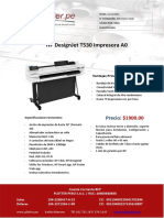 Impresora A0 HP DesignJet T530 con WiFi y pantalla táctil