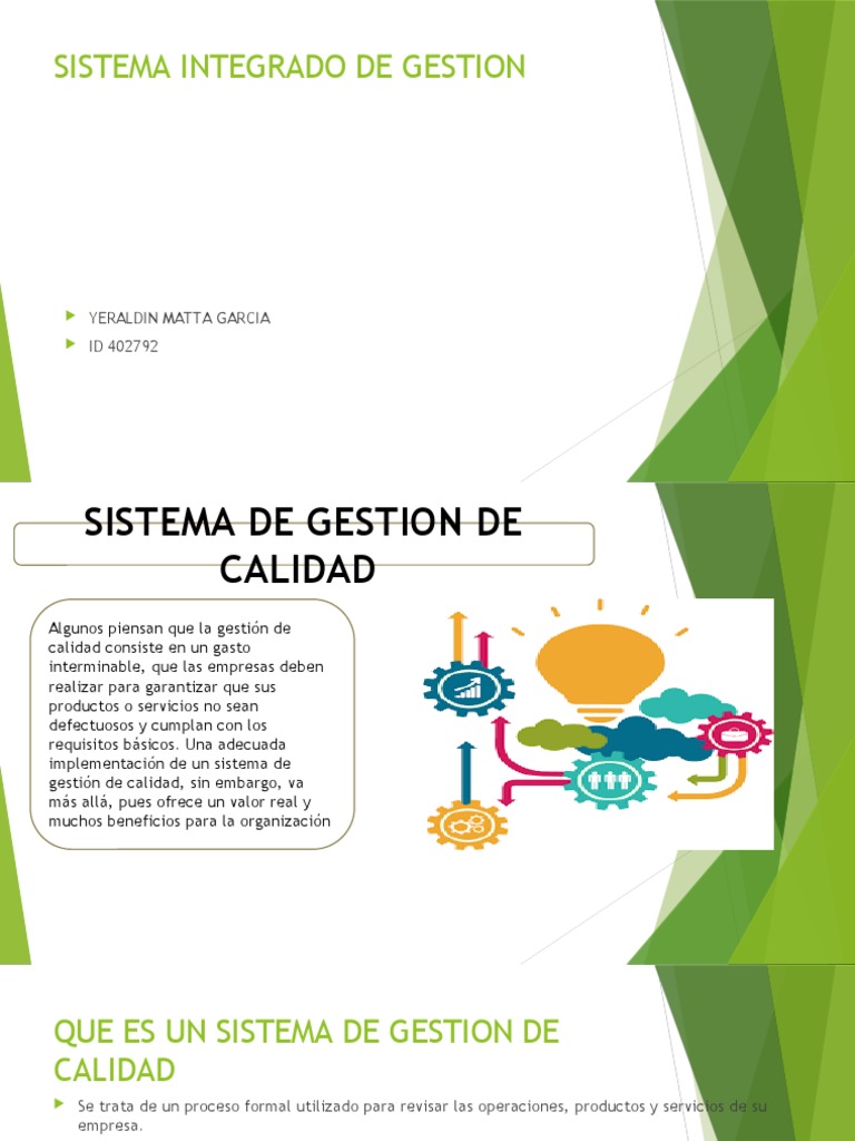 Sistema Integrado de Gestión de Calidad | PDF | Calidad (comercial ...