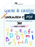 Caderno de exercícios de linguagem escrita