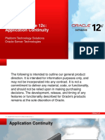 Oracle Database 12c: Application Continuity: Platform Technology Solutions Oracle Server Technologies