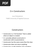 C++ Constructors: Jussi Pohjolainen TAMK University of Applied Sciences