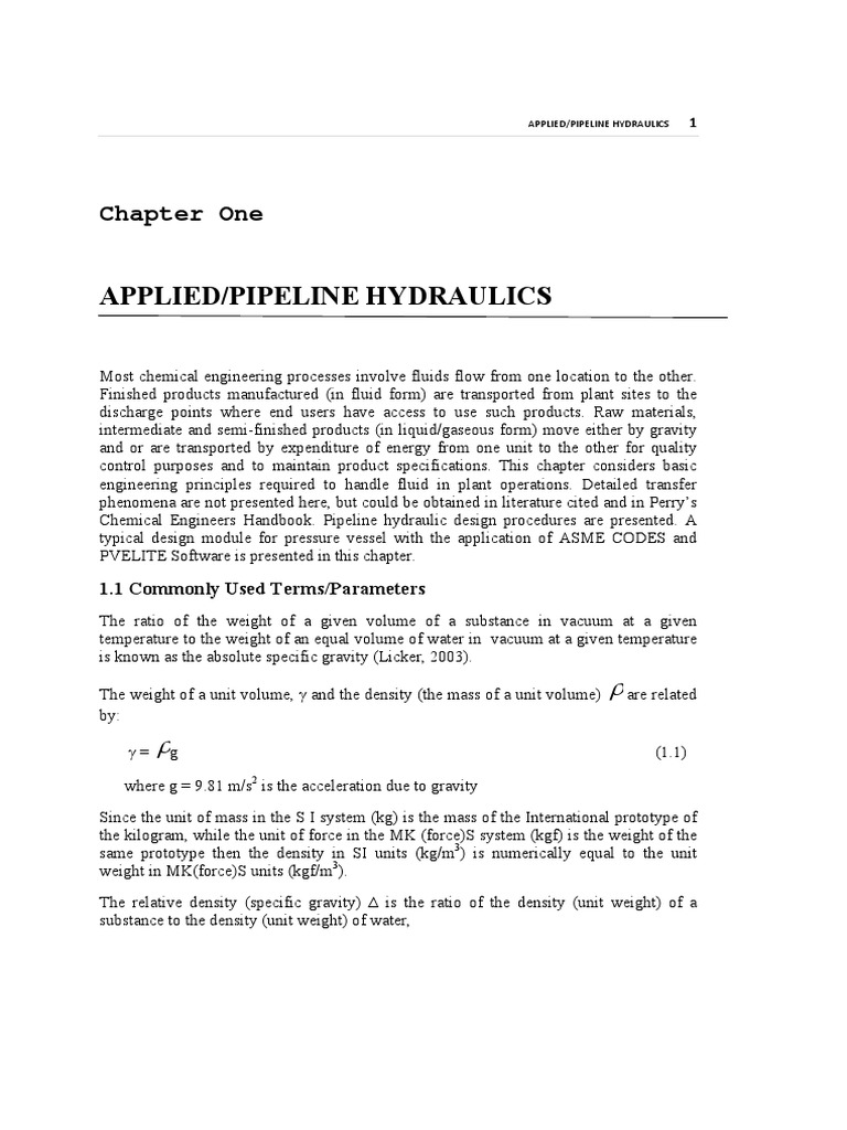 Applied Pipeline Hydraulics | PDF | Buoyancy | Fluid Dynamics