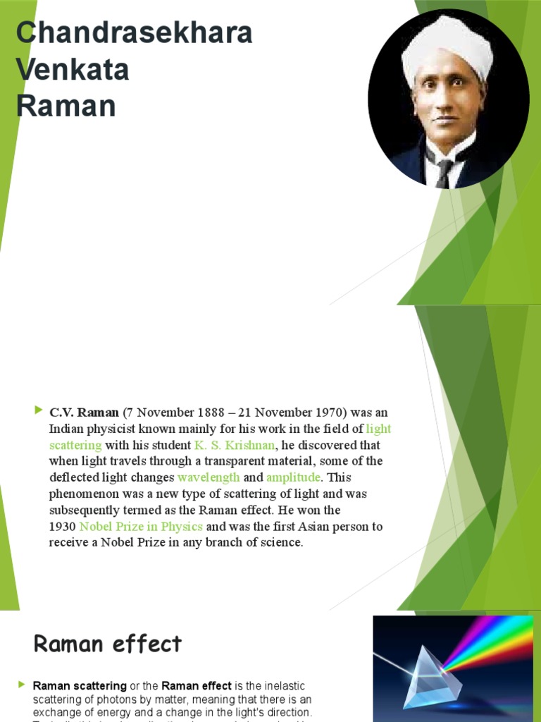 C.V.Raman (Science Day) | PDF