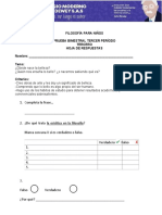 FILOSOFÍA 3 P. Tercero HOJA DE RESPUESTAS