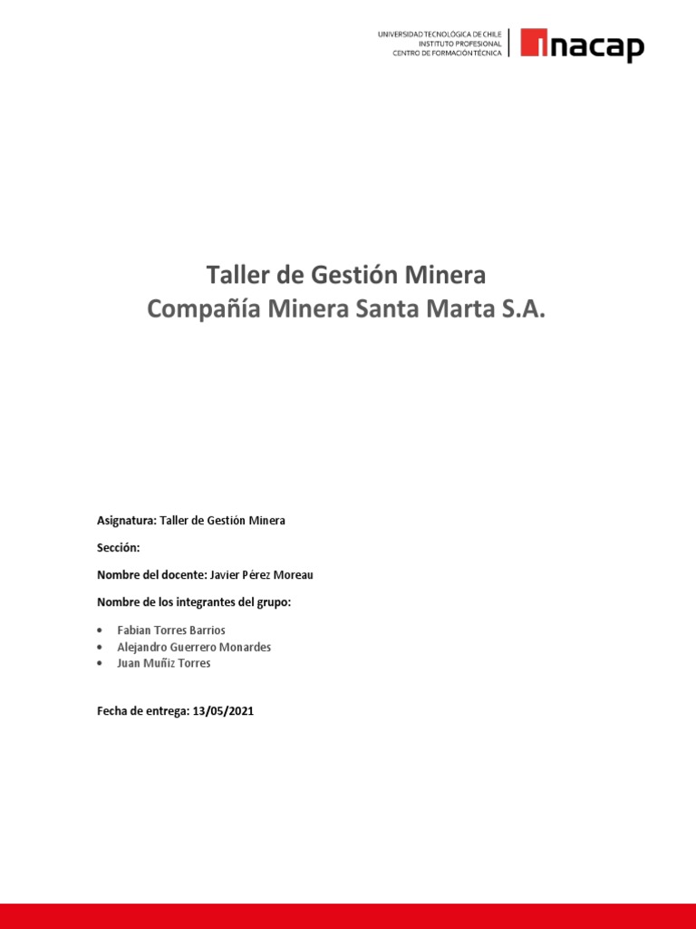 Taller de Gestión Minera en Santa Marta | PDF | Minerales | Minería