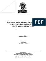 Survey of Materials and Equipment for Classification of Ships and Offshore Units