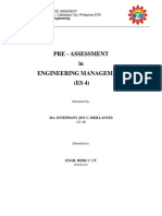 Pre - Assessment in Engineering Management (ES 4)