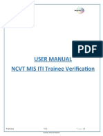 DGET NCVTMIS ITI Trainee Verification User Manual Dec2019 V1.0