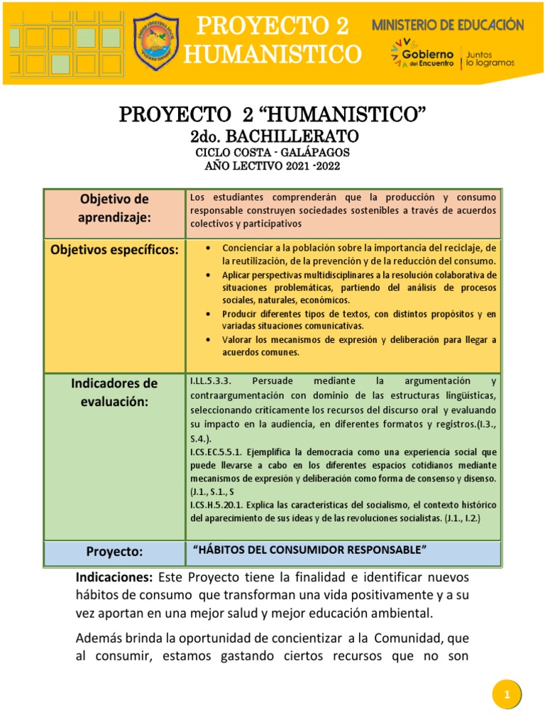 Proyecto 2 Humanistico PDF Ensayos Póster