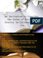 An Invitation To Consider The Value of Personal Stories in Cultural Narrat Ive