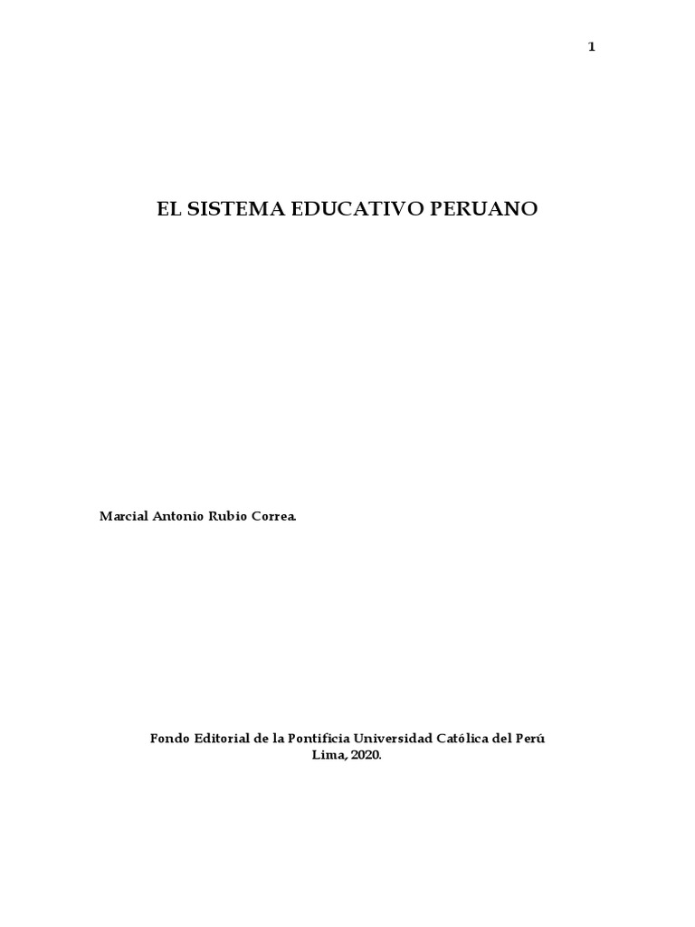 El Sistema Educativo PeruanoRubio (Libro) PDF Literatura Maestros