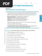 Unit 9: Subject-Verb Agreement: Making Subjects and Verbs Agree