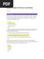 OB Nursing Practice Questions and Answers | PDF | Pelvis | Childbirth