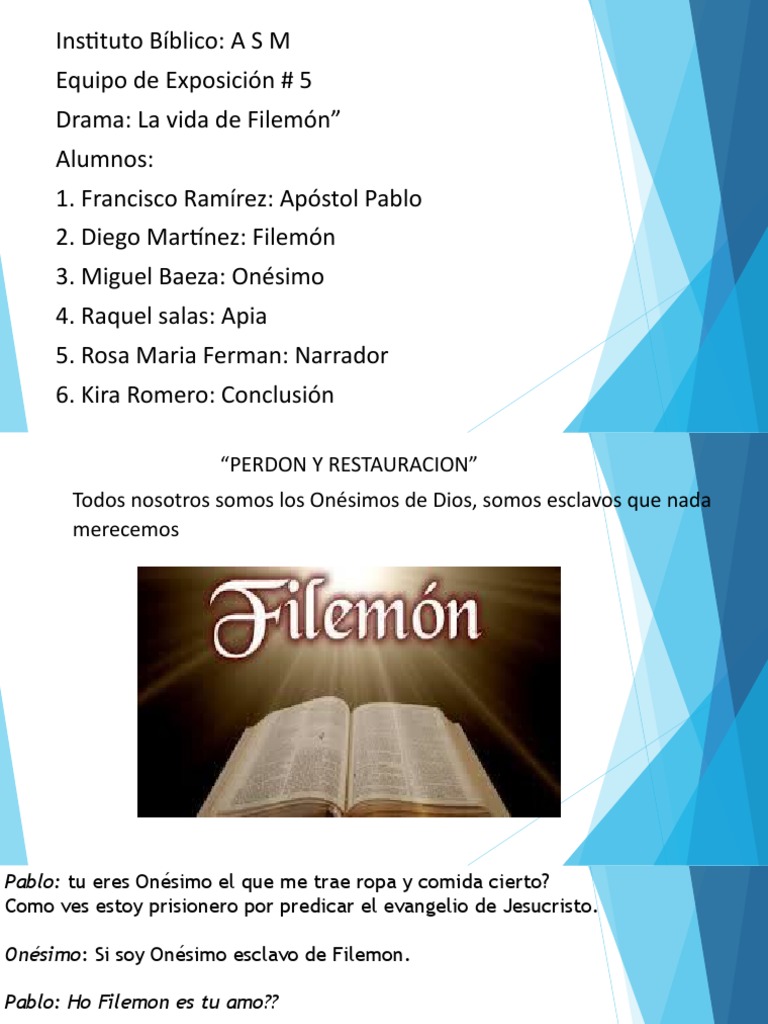 La vida de Filemón y Onésimo | PDF | Pablo el apóstol | Epístola a Filemón