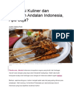 Destinasi Kuliner Dan Makanan Andalan Indonesia