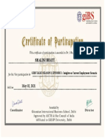 SHALINI BHATT Participation Certificate