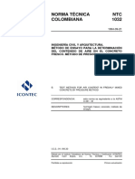 NTC 1032 Ing Civil y Arquitectura. Método de Ensayo para La Determinación Del Contenido de Aire en El Concreto Fresco. Metodo de Presión