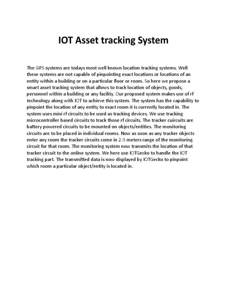 IOT Asset Tracking System | PDF