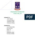 Programming Fundamentals Course Code - 210: Submitted To