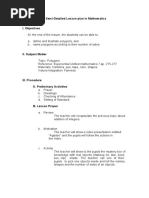Objectives in Math Lesson Plan | PDF | Polygon | Lesson Plan
