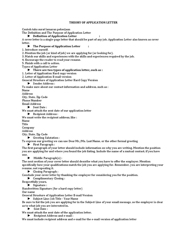 Application Letter Guide | PDF | Résumé