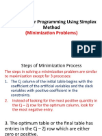 LP Using Simplex Method (Minimization Process)
