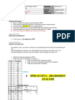 I) Spss Output: Regression Analysis: Question #1