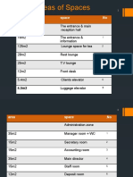 Areas of Spaces: Area Space No