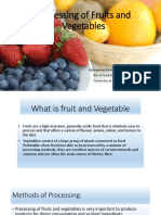 Processing of Fruits and Vegetables: Mohammad Muhaiminul Islam BSC in Food Engineering University of Debrecen