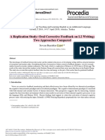 A Replication Study: Oral Corrective Feedback On L2 Writing Two Approaches Compared