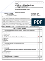 Agni College of Technology: Office of Examcell Internal Assessment Test-I