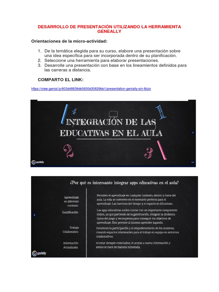 Presentacion Utilizando Genially | PDF