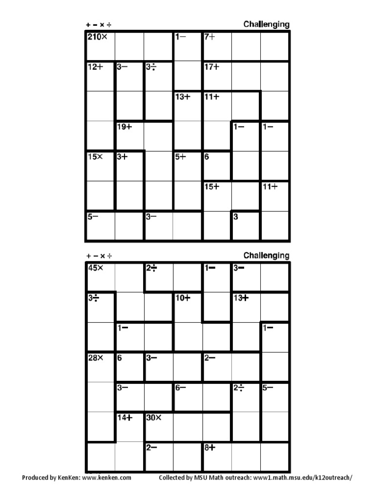 ken.ken Kenken 7x7 All | PDF