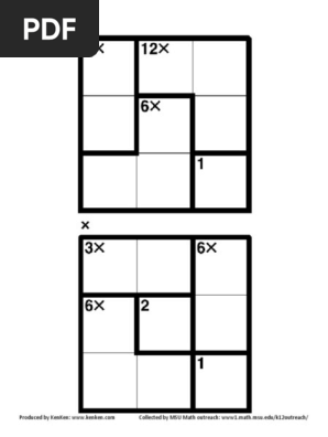 3x3 KenKen Puzzle Printable PDF | PDF | Science & Mathematics