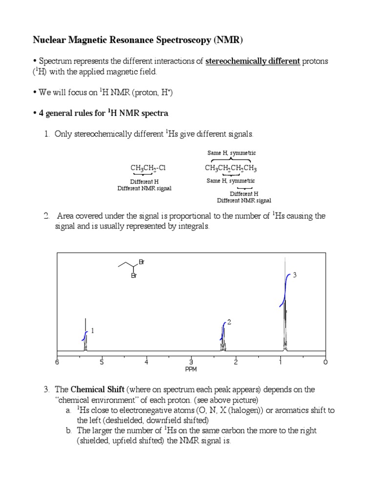 1H NMR Rules and Signal Interpretation | PDF | Proton Nuclear Magnetic ...