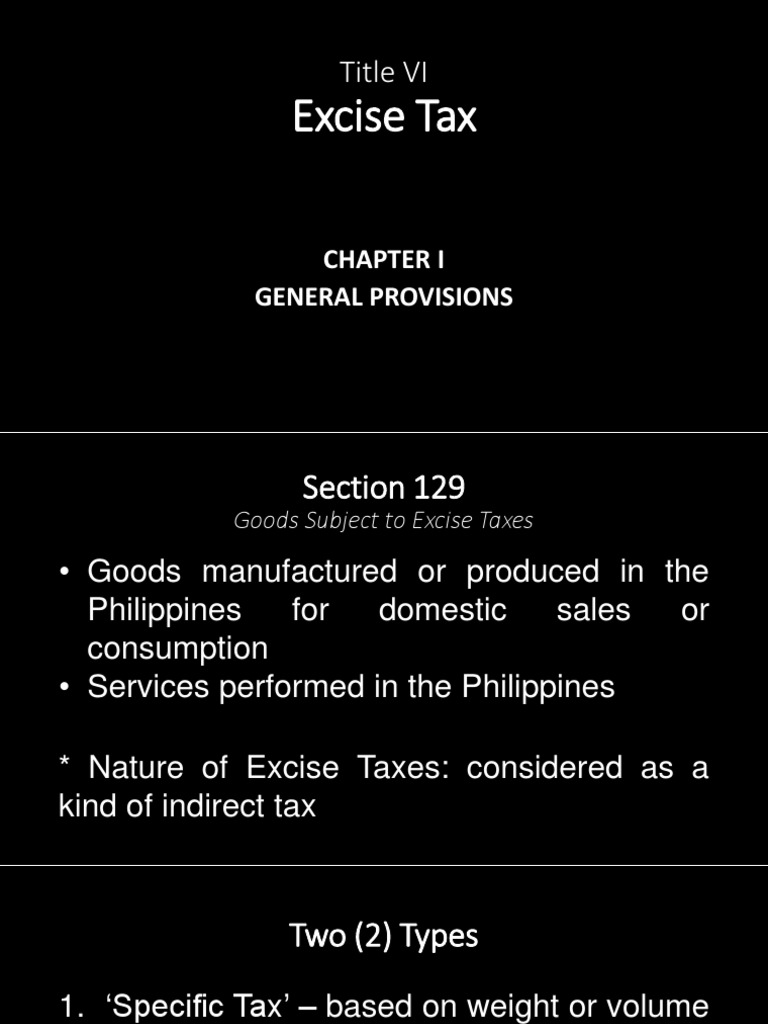 An Overview of Excise Tax Provisions in the Philippines Related to